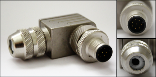 M12 8pol Stift gewinkelt S